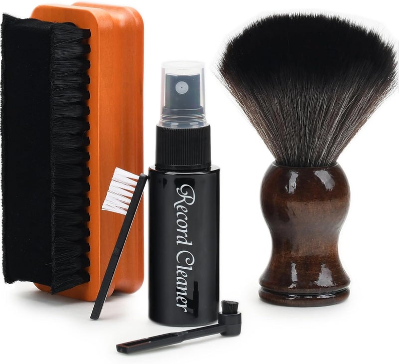 kulloomii 6-in-1 Vinyl Record Cleaning Kit | Vinyl Record Cleaner Kit – Includes 2in1 Velvet Microfiber Brush, Soft Antistatic Nano Fiber Brush, Cleaning Liquid, Duster & Stylus Brush, Storage Box, for Records - Image 1